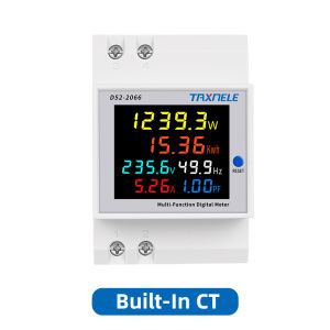 Single Phase Energy Meter Din Rail Electricity Usage Monitor AC 40-300V 100A Voltmeter Ammeter Watt Kwh Frequency Power Meter