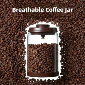 NEXTYOO Đã niêm phong Hũ thủy tinh đựng cà phê Rõ ràng 600-2000ml Hộp đựng cà phê chân không Đa chức năng Chất chống oxy hóa Thùng chứa Hộ gia đình