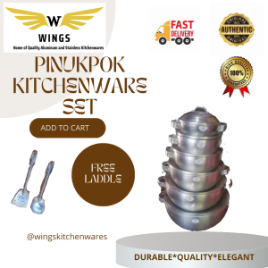 Class B Set Pinukpok 100% Handmade Casserole 12 Pieces (6 Casserole Bodies & 6 Covers) – Thick Aluminum Long-Lasting Quality