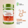 Simplee NAC (N-Acetyl Cysteine) Capsules 500mg | 60 Capsules – Helps Support Cellular Health & Antioxidant Activity. 