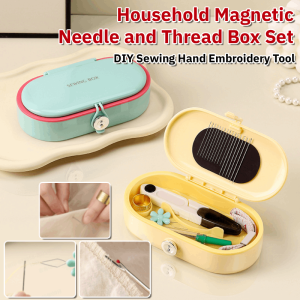 Household Magnetic Needle and Thread Box Set Portable Sewing Box DIY Sewing Hand Embroidery Tool Anti-lost Home Sewing Accessories