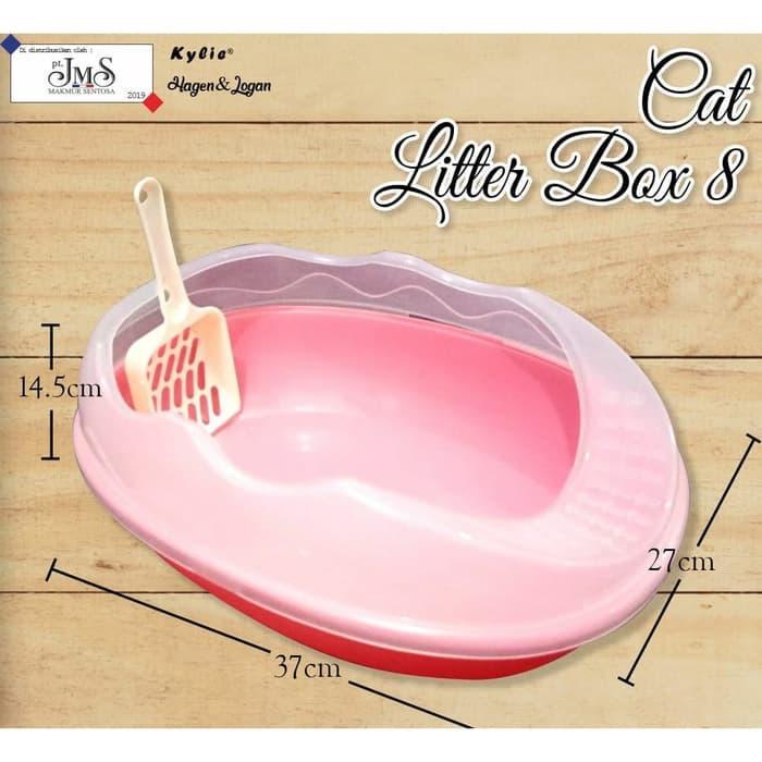 Cat Litter Box Transparan #8 + Scoop - Bak Pasir Kucing