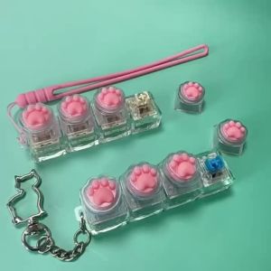 Bàn Phím Clicky Mèo Dễ Thương Paw Keycap Đồ Chơi Giảm Căng Thẳng Có Móc Khóa Sáng Tạo Keycap Phím Phím Với Đồ Chơi Âm Thanh
