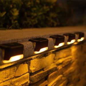 4Pcs Solar Powered LED IP65 Waterproof Step Light Outdoor Garden Lighting Landscape Lamp Sunlight