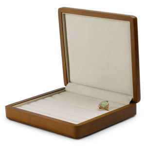 Oirlv กล่องเครื่องประดับไม้เนื้อแข็ง SM080 - กล่องเก็บต่างหูแหวน กล่องออแกไนเซอร์ SM080 สีทอง