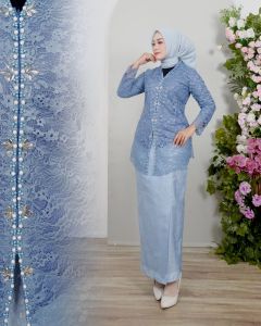 Kebaya modern wanita 2025 Modis / Encim brokat Payet mewah bawahan rok Songket yang elegan/ Kebaya Wisuda pesta kondangan- Atasan kebaya-Songket