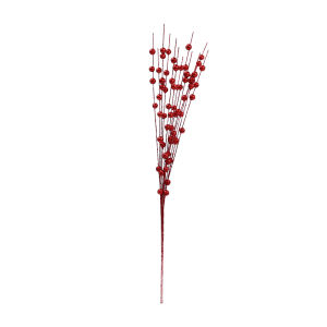 YESPERY 1/3pcs Glitter Berry Stem Branch Xmas Tree Decor Artificial Glitter Berry DIY Shining Twigs Christmas Decorations Party Supplies 42CM