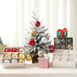 【8cm/9pcs】Christmas painting set barrel ball Christmas tree decoration pendant Christmas decoration accessories
