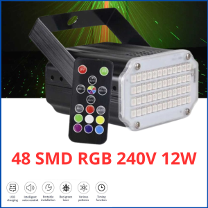 COD Lampu sorot dj laser panggung club Proyektor pesta Disco LED RGB 60 Pattern 8W 240V with Remote