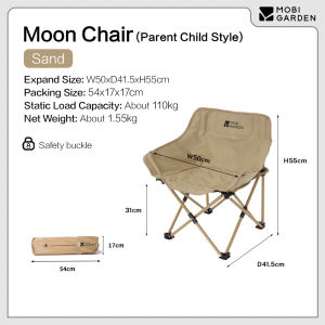 MOBI GARDEN Camping Folding Chair Moon Chair Comfortable Portable Outdoor Picnic Fishing Chair Large Seat