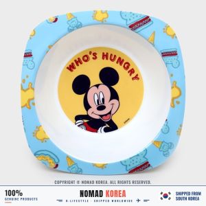 Daiso Korea Disney Mickey Mouse Melamine Bowl Square Rim 12cm Blue 14.3 x 14.3cm for Snack & Side Dish