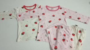 2-9Y Children Sleep Clothing Fruit Print Pajama 2Pcs Set Spring Long Sleeve Girls Suits Skin Friendly Kids Indoor Loungewear2026