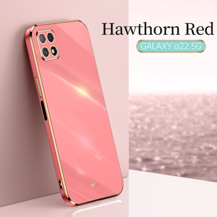 Samsung Galaxy A22 5G Case Luxury Plating Casing SamsungA22 Soft TPU 6D Shockproof Back Phone Cover