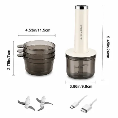 SwissThomas Rechargeable Blender Electric Food Chopper Portable Meat Grinder Multifunctional Kitchen Baby Food Processor
