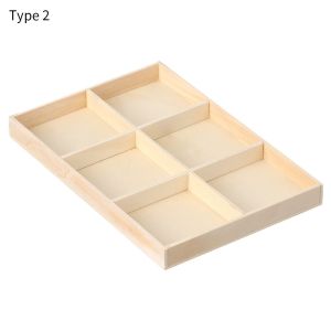 MAELIN Nhiều lưới Ngăn được phân chia Pallet trưng bày đồ trang sức Hộp gỗ lưu trữ Người giữ cây cảnh Trình tổ chức trên máy tính để bàn Khay gỗ lọ hoa