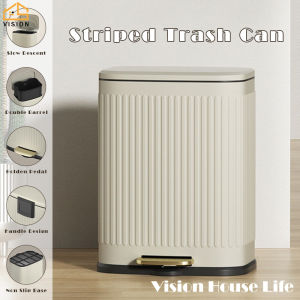 Vision 8L/13L Stainless Steel Trash Can Foot-on Garbage Can with Lid Household Pedal Refuse Bin Kitchen Waste Bin Foot Pedal Sorting Bins