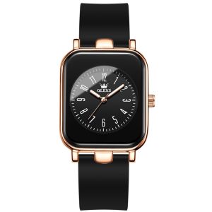 OLEVS 9961 Waterproof Quartz Women Wristwatch Fashion Silicone Band Watches For Women