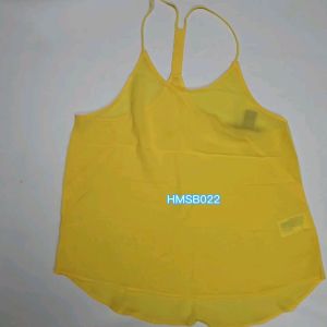 HMSB022 HM Chiffon Tank Top Yellow - Tank Top Kuning Wanita Branded