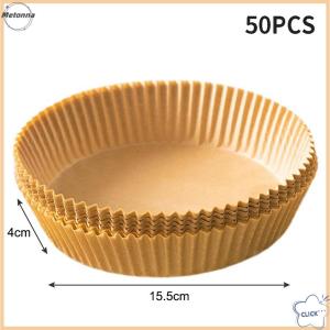 Follow Get More【Metonna】 25 50pcs Air Fryer Disposable Paper Liners Basket Non-Stick Oil-Proof Parchment Round Airfryer Baking Paper Kitchen Accessories