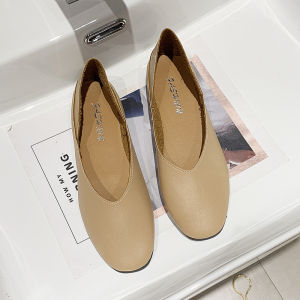 Free Shipping Autumn New Round-Toe Flats For Women Low-Heeled Grandma Shoes Retro Soft-Soled Comfortable Shoes