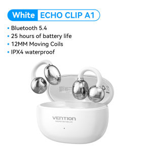Vention ECHO CLIP A1 Bluetooth 5.4 Open Ear Clip Wireless Earbuds Bluetooth Sports Earphones Headphones in ENC with Earhooks & Ear Hook