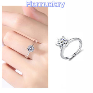 Fy💙 Zirkonia mengatur cincin wanita / cincin berlian enam cakar platinum / cincin berlian mahkota / cincin berlian / aksesoris mode