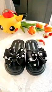 Dép Trẻ Em Dép Bé Gái Quai Ngang Đính Nơ Chấm Bi Thời Trang Cho Bé Cực Xinh size 25-35