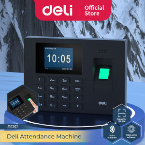 Deli Mesin Absensi Sidik Jari Fingerprint Kapasitas 1200 Bahasa Indonesia Laporan Otomatis ES151