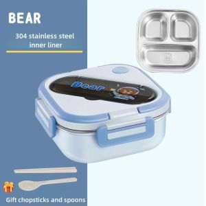 3-Grid Unicorn Stainless Steel Children Lunch Student Sandwich Fruit Food Storage Container Cartoon Children Bento Schoo2026