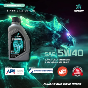 MOTION 5W40 Fully Synthetic Oil 4L 1L Engine Oil Lubricant 5w-40 API SP Minyak Engin Minyak Sintetik Benz Nissan Proton Perodua Honda Toyota Kia madza Mitsubishi Bmw