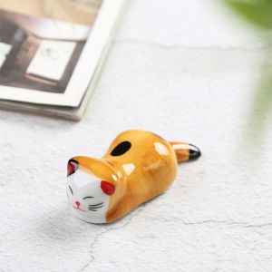 LEKGAVD Spoon Fork Rest Stand Ceramic Pen Rest Chopstick Holder Ornaments Micro Landscape Multifunctional Penmanship Writing Painting Brush Holder Watercolor Ink Painting