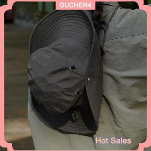 GUCHEN4🎀 Chất Lượng Cao Mặt Trời Bảo Vệ Xô Mũ Rộng Vành Mũ Với Có Thể Điều Chỉnh Dây Kéo Xô Mũ