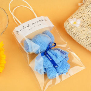 1PC Cute Bear Folded Towel Hand Face Towel with Self-Adhesive Bag Perfect Birthday Gift/Souvenir