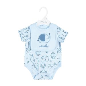 Sunnozy 2-in-1 Baby Romper & Matching Bib Set