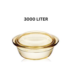 Amber Crystal Pot Borosilicate Bowl with Lid Microwave Oven Safe Bakeware Vintage Design Handaan Set For Noche Buena