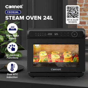 Cornell 24L Steam Oven Multifunctional Oven Air Fryer Dehydrator with 50 In built Recipes