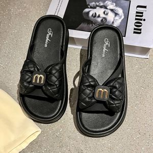 New platform bow tie rubber lightweight womens beach slipper 2345#