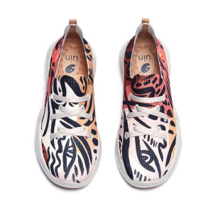 UIN Mijas Womens Art Painted Travel Shoes Slip On Loafers Comfort Lightweight Sneakers-Leopards Eyes