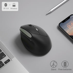 BOW MD190mini Portable Ergonomic Mouse 2.4G USB Wireless and BT Dual-mode Vertical Colorful Silent Compact Mice for Small-hand Shapes
