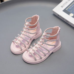 Future seeds zip sandals for kids girls high top rubbes sole sandals for kids size 25-36