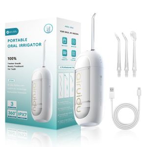 Airuidu CF560 Water Flosser 150ML Portable Oral Irrigator 3 Speed 4 Nozzle IPX7 Waterproof Foldable