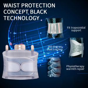 Lumbar Support Belt Disc Herniation Orthopedic Strain Pain Relief Corset For Back Posture Spine Decompression Brace (Black)