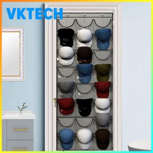 Hat Organizer Racks for Baseball Caps Hat Storage Holder with 3 Hooks Wall Hanging Hat Organizer 24 Deep Pockets for Bedroom