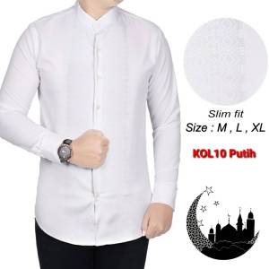 Baju Muslim Pria Koko Lengan Panjang Slimfit Kemeja Koko Kurta Gamis Kemko