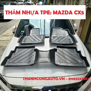 Thảm lót sàn Maxxcar nhựa 5D cho MAZDA CX5 2017 – 2024 đúc nguyên khốI 3 tấm cao cấp.