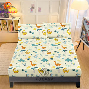 【New Launch】dinosaur Bedsheet Set 3in1 Canadian Cotton Full Garterized Bedding Set 3 IN 1 FACASA