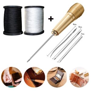 Detachable Sewing Shoe Repair Tool Awl Leather Craft Kit  Shoe Repair Tool Set Leather Sewing Tools Nylon Thread Leather Sewing Cone Tool