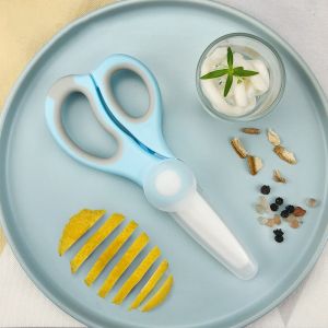 XMOM BABY CERAMIC FOOD SCISSORS CUTTER Toddler Craft Scissor Gunting Pemotong Makanan Bayi Anti Rust Gunting Seramik