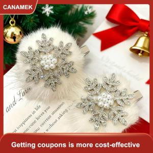【CANAMEK】 2 4 6Pcs Giáng Sinh Rhinestone Bông Tuyết Kẹp Tóc Sáng Bóng Tinh Tế Tóc Pins Cho Phụ Nữ Cô Gái 2026 Đồ Trang Sức Thời Trang Quà Tặng Năm Mới