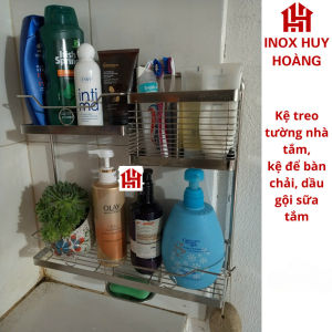 [INOX 304] Kệ phòng tắm treo tường 2 tầng kệ treo nhà tắm kệ đựng bàn chải dầu gội sữa tắm kệ đồ nhà tắm đa năng inox kệ inox kệ để đồ nhà tắm